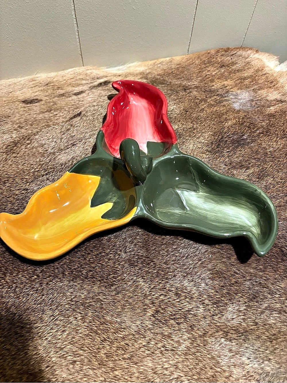 Clay Art La Mesa Chili Pepper 3-Section Serving Dish